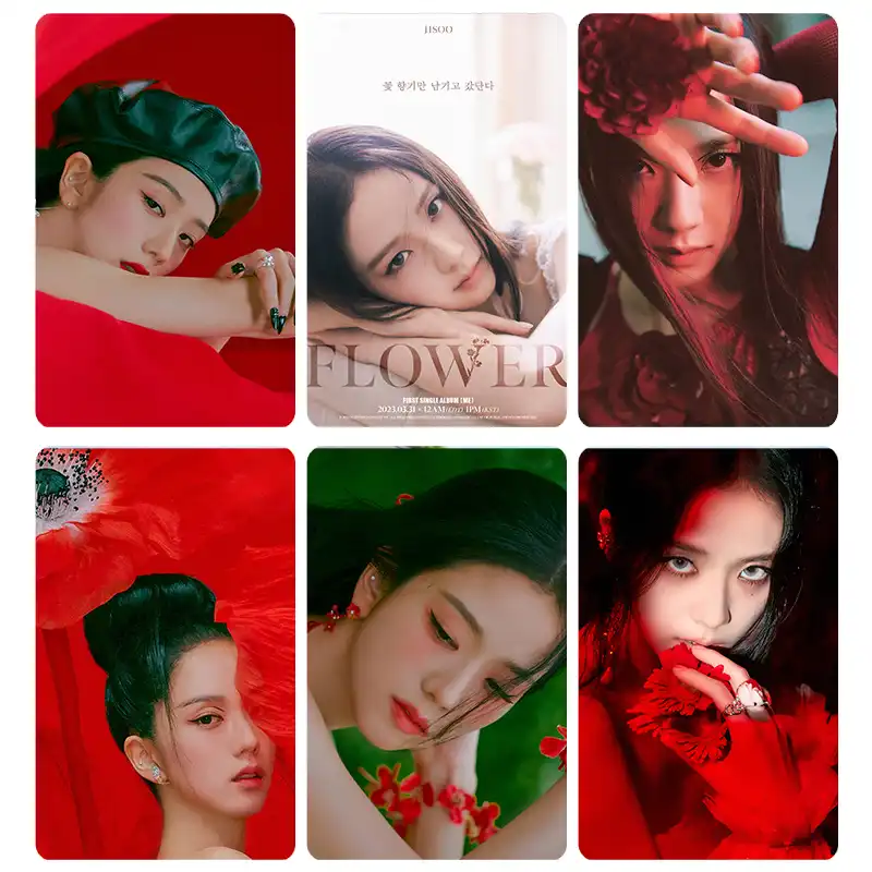 استیکر کارت مدل PH-501 طرح فتوکارت جیسو بلک پینک BLACKPINK بسته 6 عددی