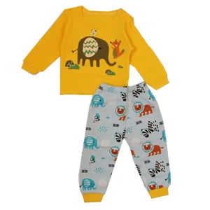 ست تیشرت و شلوار بچگانه طرح فیل مدل 1003 رنگ زرد