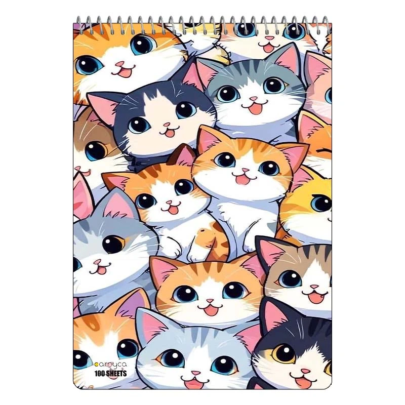 دفتر شطرنجی 100 برگ کارنیکا طرح گربه Cat کد 94689