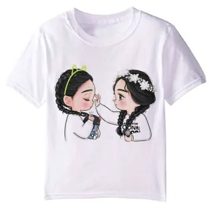 تی شرت آستین کوتاه دخترانه مدل دو دوست F12