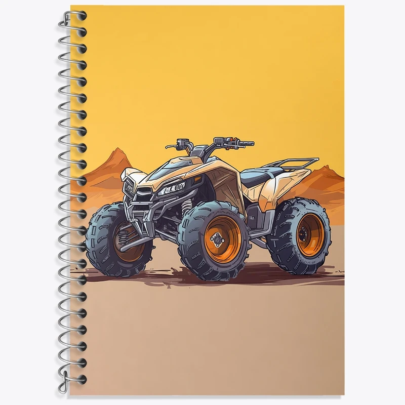 دفتر زبان 50 برگ خندالو مدل دو خط طرح موتور چهار چرخ کد 37092