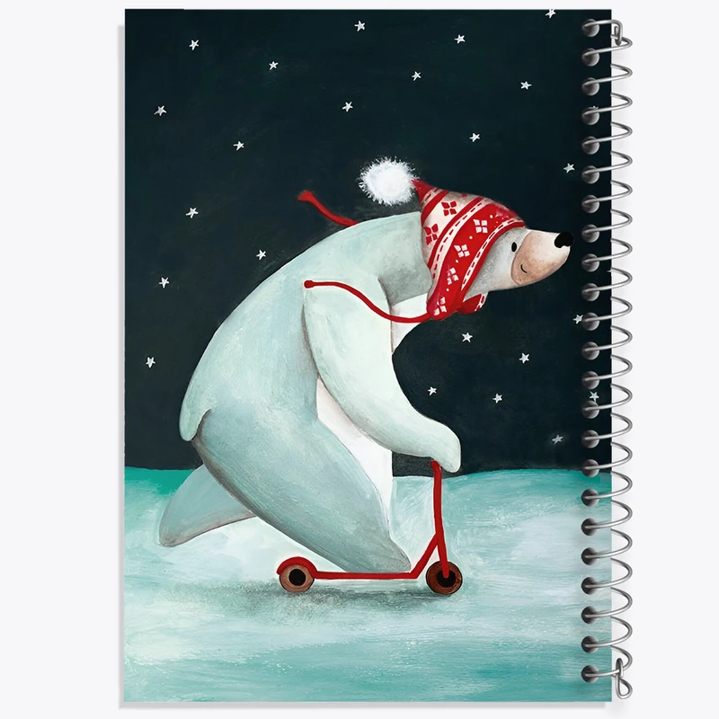 دفتر ژورنال نویسی 50 برگ خندالو مدل نقطه ای طرح خرس قطبی کد N4709