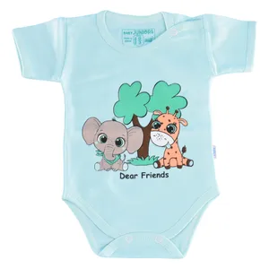 بادی آستین کوتاه نوزادی مدل باغ وحش