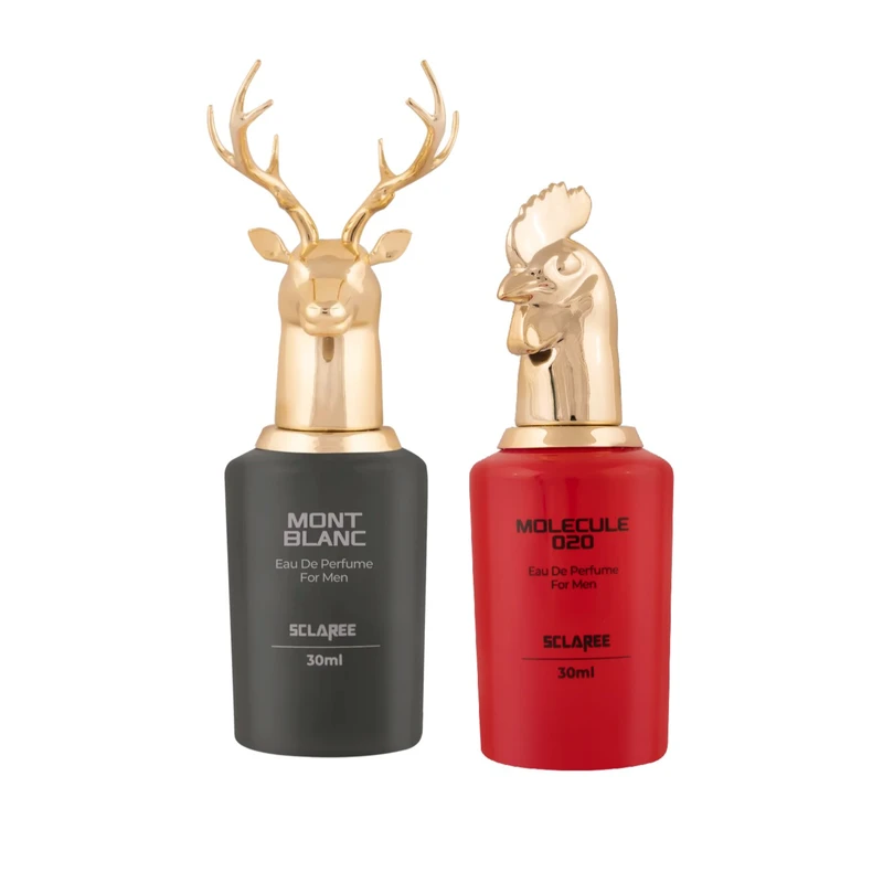عطر جیبی اسکلاره مدل مولکول 02 با رایحه خنک حجم 30 میلی‌لیتر به همراه عطر جیبی اسکلاره مدل لجند مونت بلان با رایحه خنک حجم 30 میلی‌لیتر