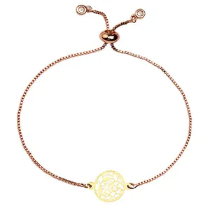 دستبند طلا 18 عیار زنانه الن نار مدل نقش ELN1236