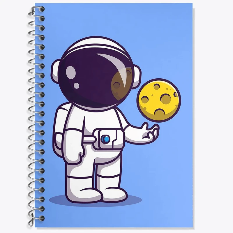 دفتر زبان 50 برگ خندالو مدل سه خط طرح فضانورد کد 25113