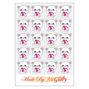 برچسب ایرگلوری مدل برش نخورده طرح خرسی کد 19 بسته 20 عددی