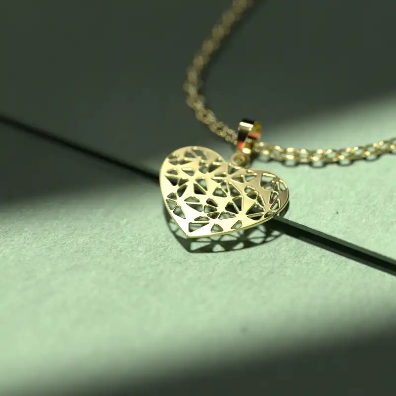 گردنبند طلا 18 عیار زنانه مدوپد مدل طرح قلب کد KK1059