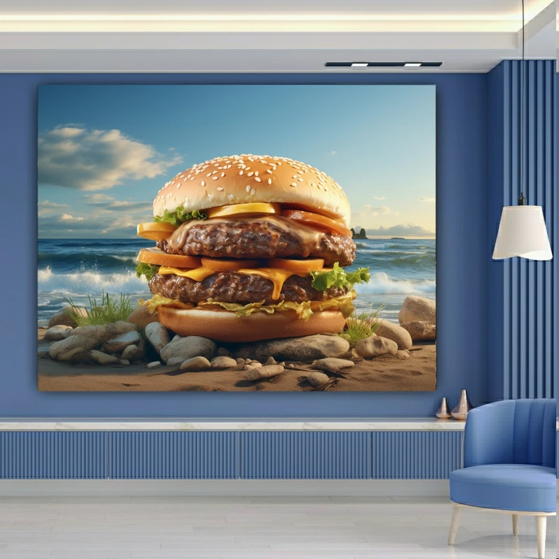 پوستر طرح همبرگر مدل دوبل کد GR1002