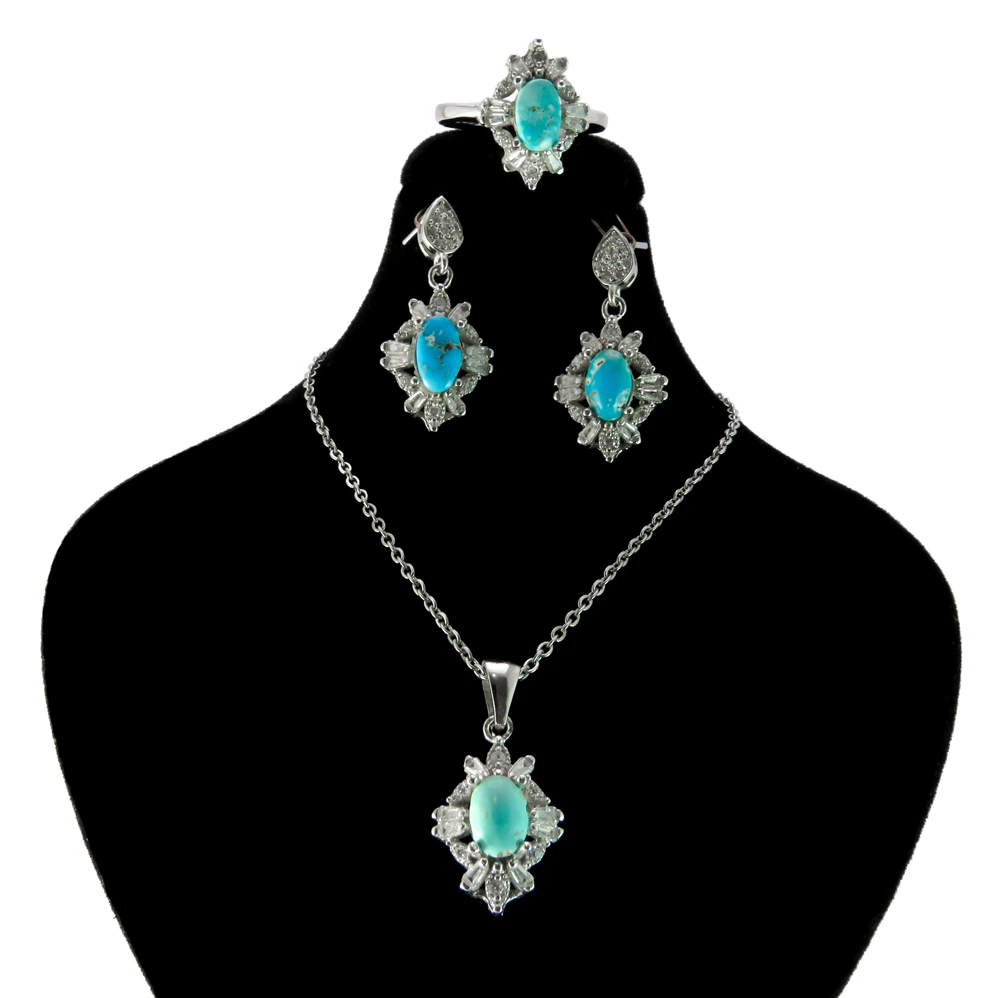 نیم ست نقره زنانه کد AV037-2