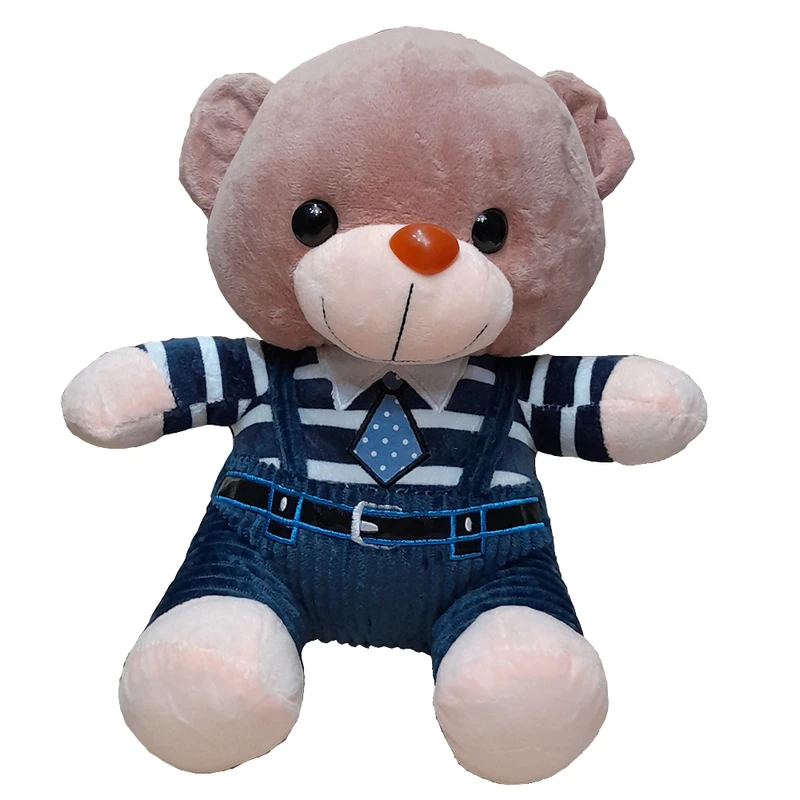 عروسک پولیشی مدل خرس تدی کراوات دار ارتفاع 30 سانتی متر