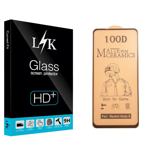 محافظ صفحه نمایش سرامیکی ال کی مدل Hard glass مناسب برای گوشی موبایل شیائومی Redmi Note 9