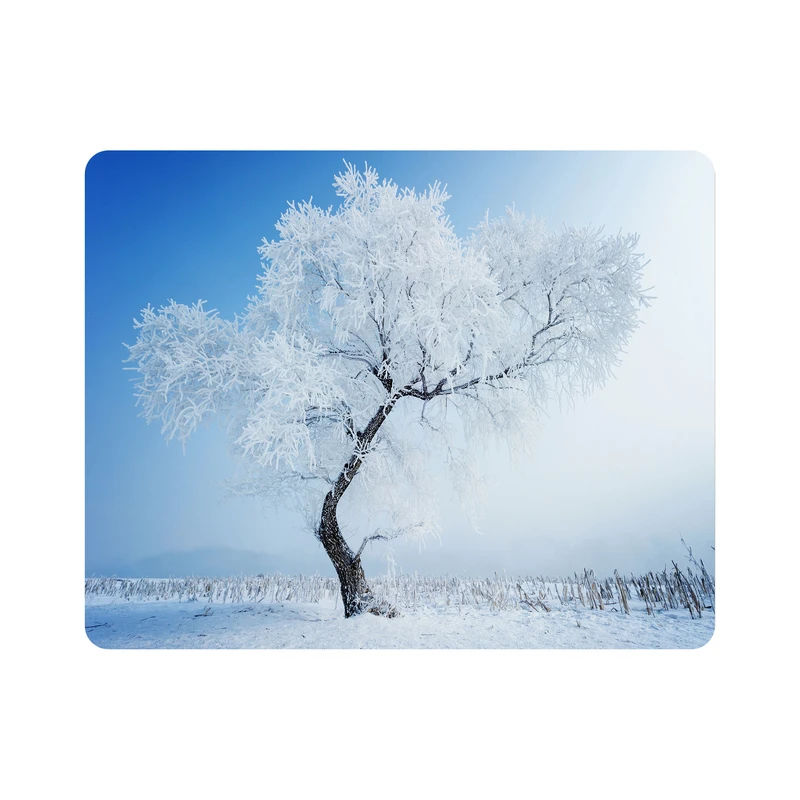ماوس پد اطلس آبی طرح آسمان و درخت برفی مدل T6829