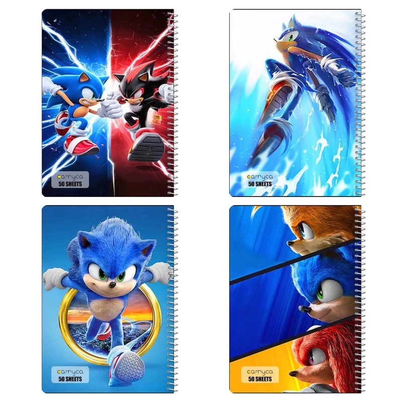 دفتر نقاشي 50 برگ کارنيکا طرح سونیک Sonic کد 54246 مجموعه 4 عددی