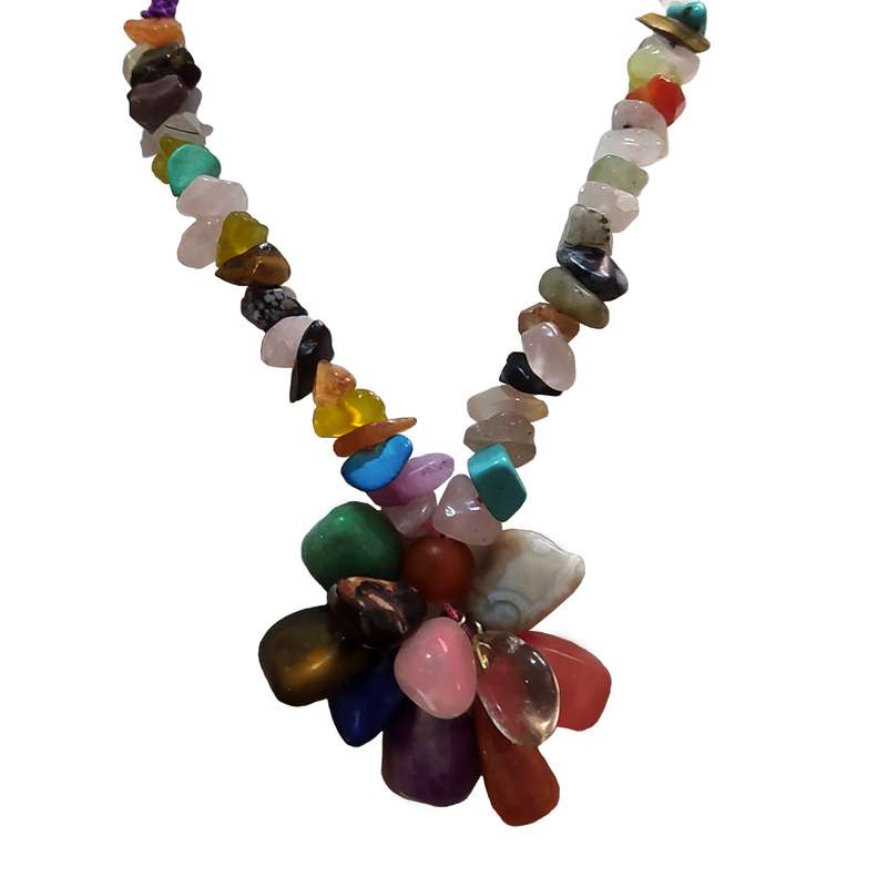 گردنبند زنانه مدل 9 سنگ چاکرا کد 337 گردنبند زنانه مدل 9 سنگ چاکرا کد 337