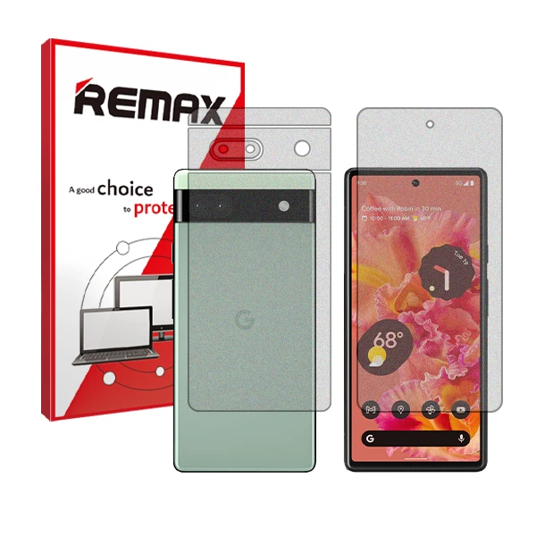 محافظ صفحه نمایش مات ریمکس مدل HyMTT مناسب برای گوشی موبایل گوگل Pixel 6a به همراه محافظ پشت گوشی