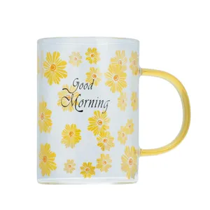 لیوان مدل پیرکس طرح Good morning گل دار