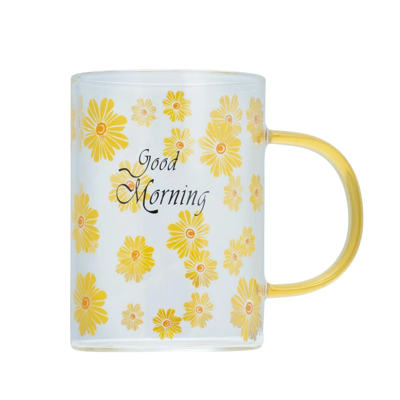 لیوان مدل پیرکس طرح Good morning گل دار