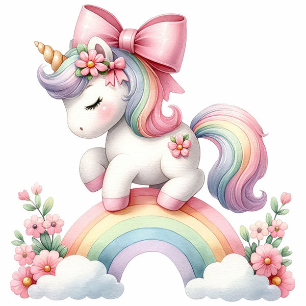 استیکر دیواری کودک راتیانا مدل rainbow unicorn