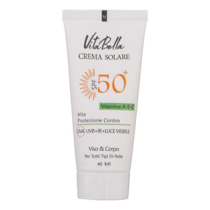 کرم ضدآفتاب بی‌رنگ ویتابلا +SPF50 مدل 001 مناسب انواع پوست، حجم 40 میلی‌لیتر