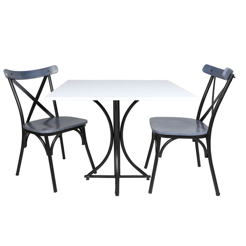 میز و صندلی ناهارخوری دو نفره مدل تونت لهستانی پایه فلزی MS