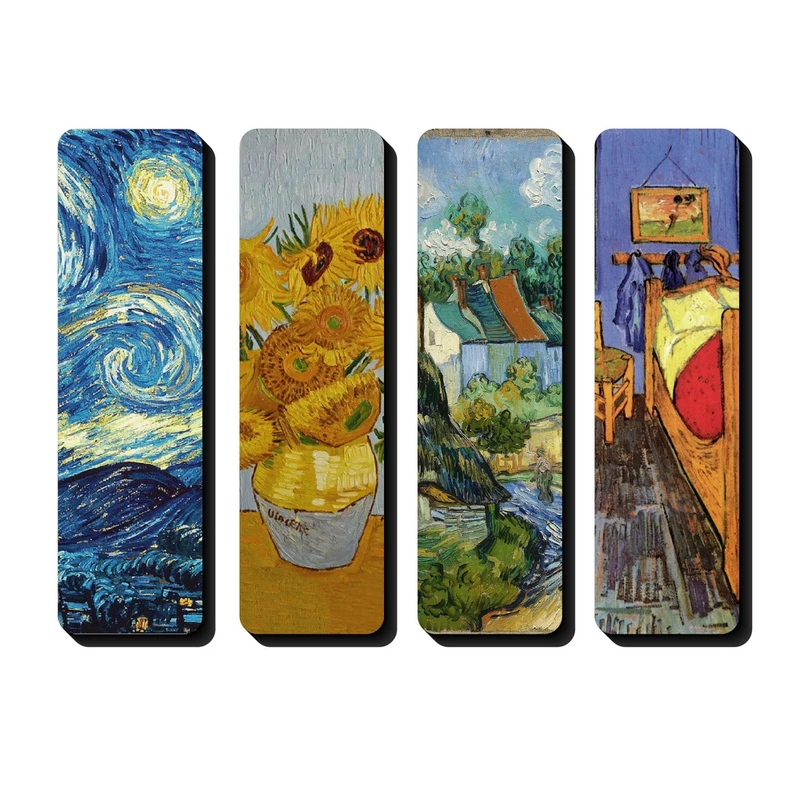 نشانگر کتاب مدل نقاشی های وینسنت ونگوگ کد KLMX-V303 مجموعه 4 عددی