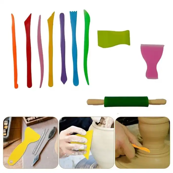 ابزار سفالگری به گز مدل پیکر تراشی مجموعه 10 عددی