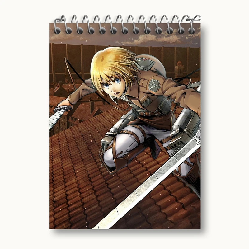 دفتر یادداشت 50 برگ خندالو مدل آرمین آرلرت انیمه اتک آن تایتان Attack on Titan کد 4845