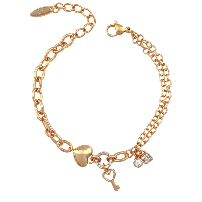دستبند زنانه ژوپینگ مدل کلید قفل قلب کد B4292