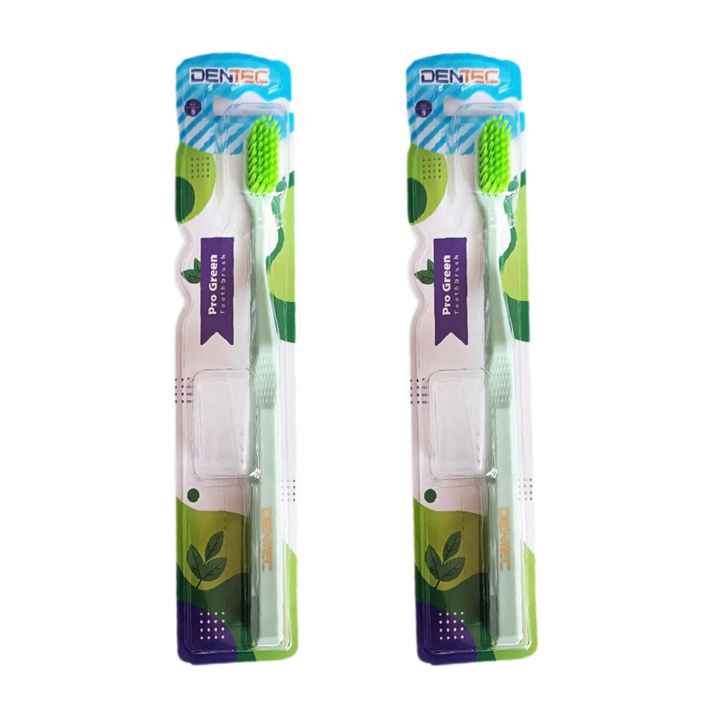 مسواک سبز دن تک مدل pro Green با برس نرم مجموعه دو عددی