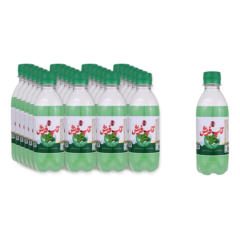 نوشابه گازدار عرق نعنا فلفلی تاپ فرش - 300 میلی لیتر بسته 24 عددی