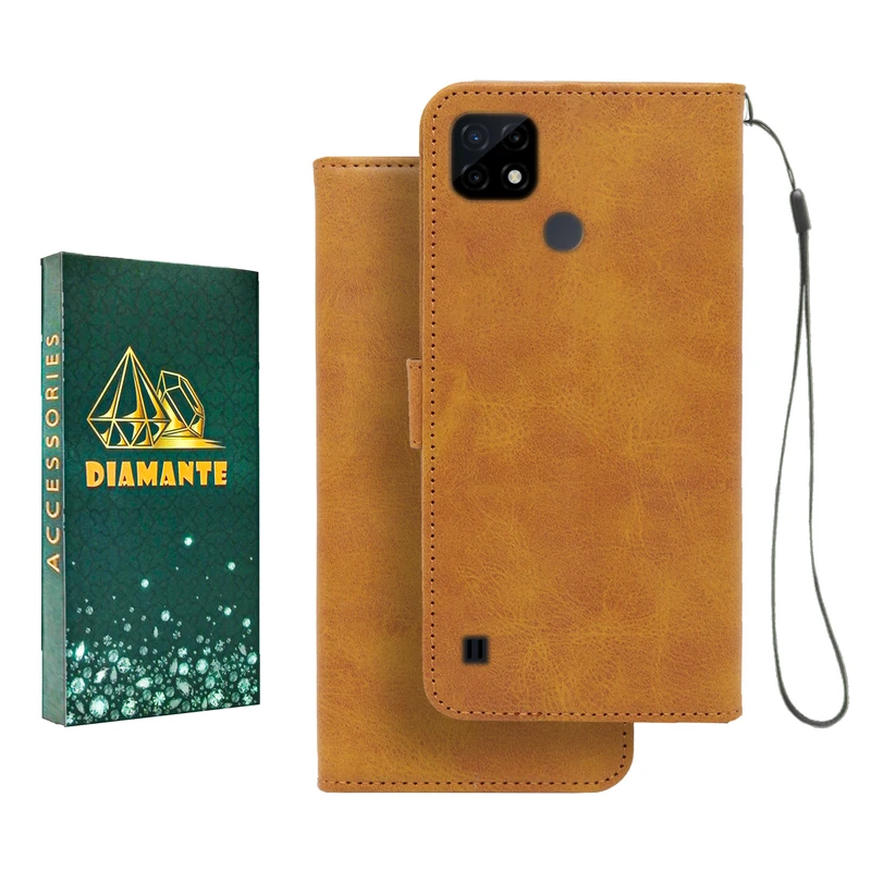 کیف کلاسوری دیامانته مدل Mortand Gn مناسب برای گوشی موبایل ریلمی C21 به همراه آویز