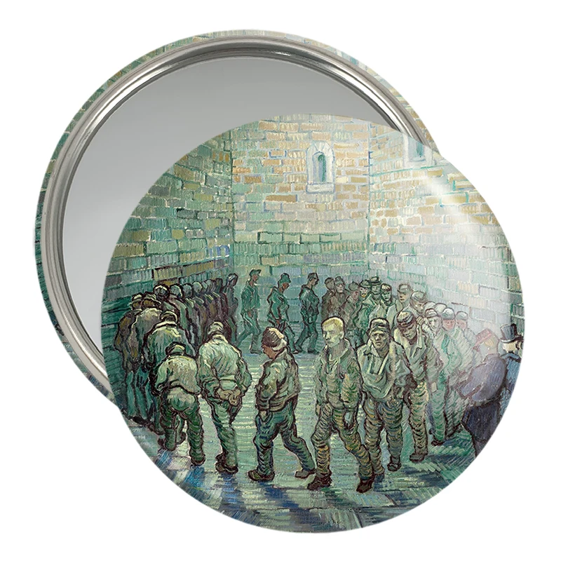 آینه جیبی خندالو مدل نقاشی هواخوری زندانیان اثر ونسان ونگوگ کد 25472