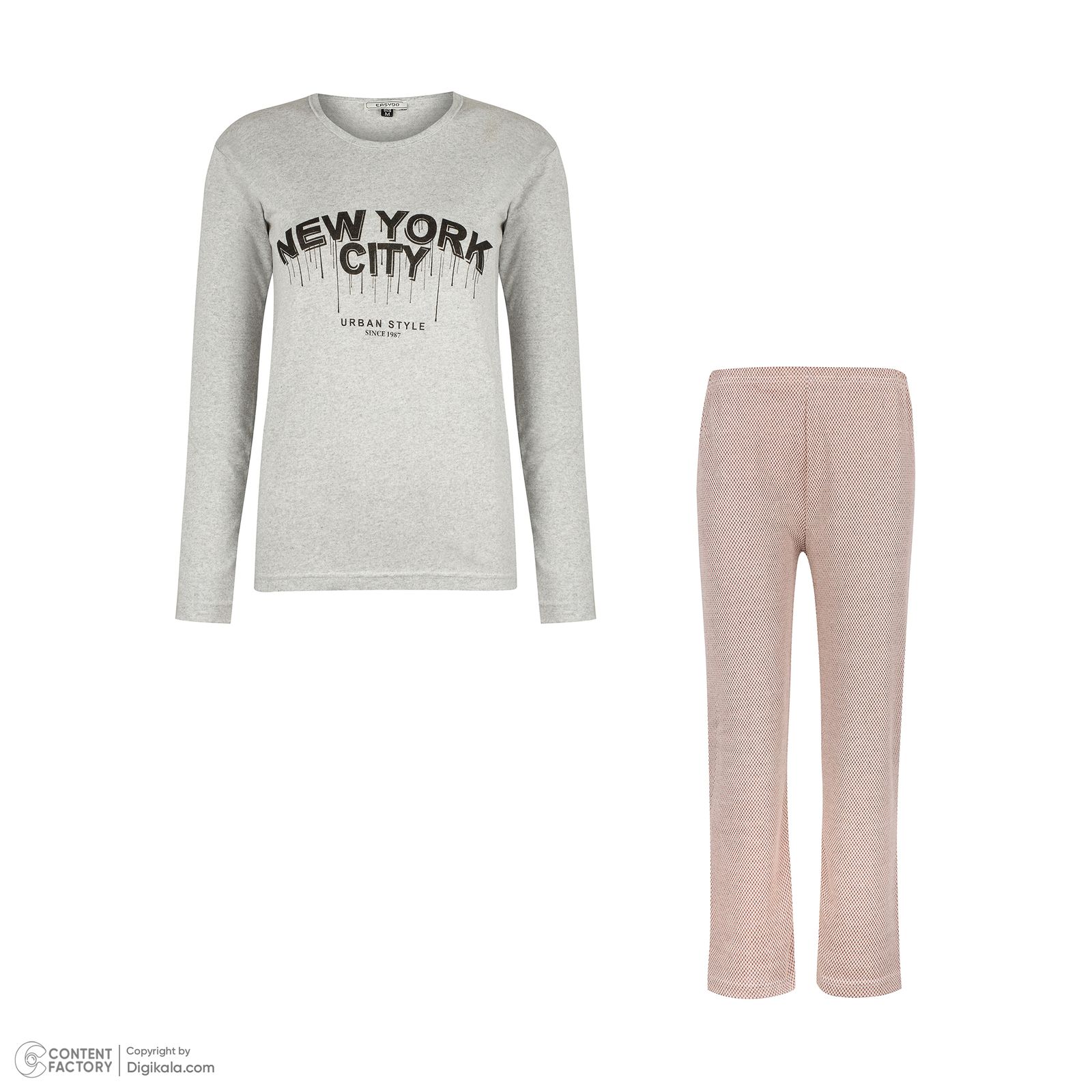 ست تی شرت آستین بلند و شلوار زنانه ایزی دو مدل 473105 - - 5