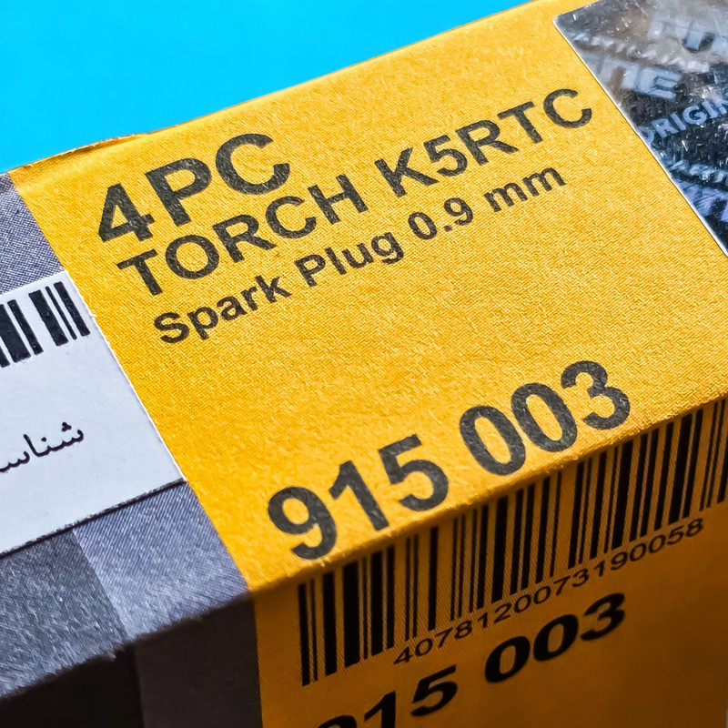 شمع خودرو تورچ مدل PNE کد K5RTC پایه کوتاه مناسب برای شاهین M15TC بسته ۴ عددی