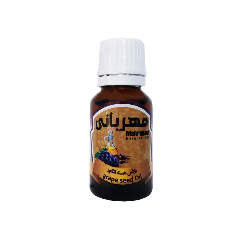 روغن بدن مهربانی مدل هسته انگور کد RBM-HAN مناسب انواع پوست حجم 18 میلی لیتر