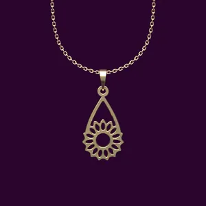 گردنبند طلا 18 عیار زنانه مدوپد مدل گل کد NN2-1-1171