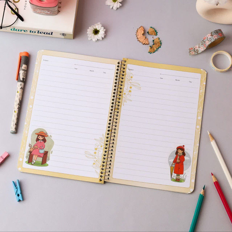 دفتر مشق 50 برگ دایان مدل حاشیه دار کد 43541 بسته 4 عددی