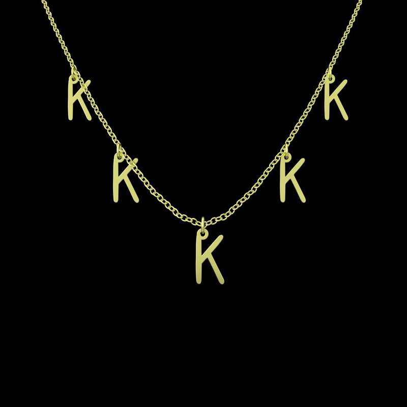 گردنبند طلا 18 عیار زنانه مدوپد مدل حرف K کد RNA17183