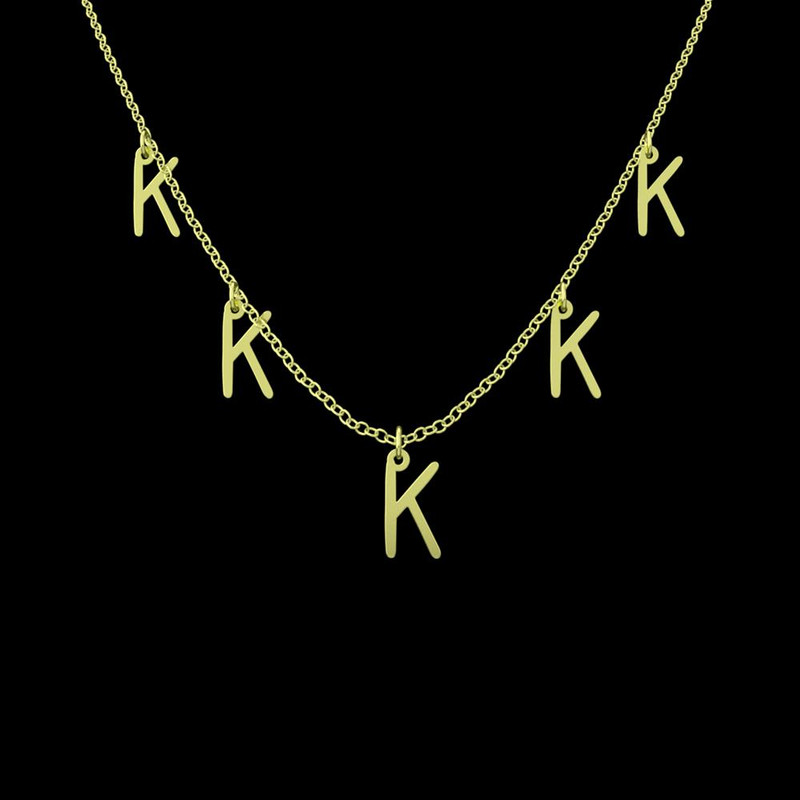 گردنبند طلا 18 عیار زنانه مدوپد مدل حرف K کد RNA17183