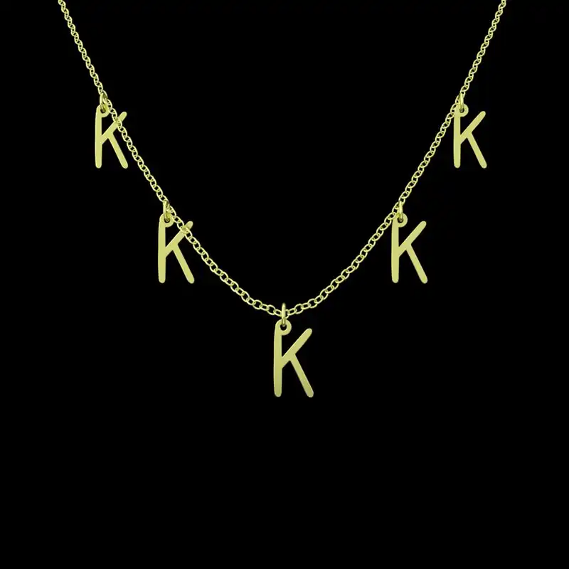 گردنبند طلا 18 عیار زنانه مدوپد مدل حرف K کد RNA17183