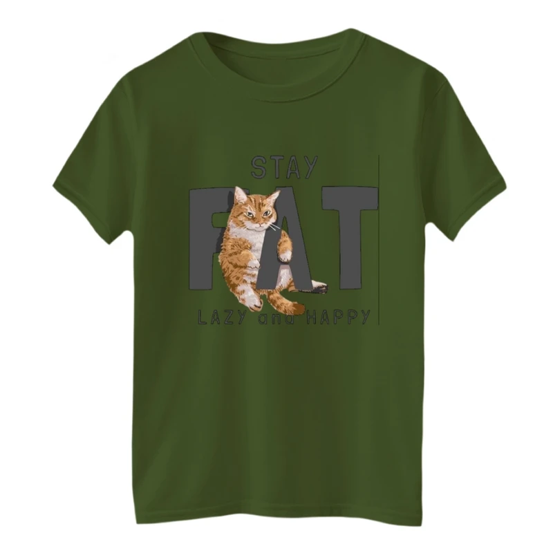 تی‌شرت لانگ آستین کوتاه بچگانه مدل گربه نوشته