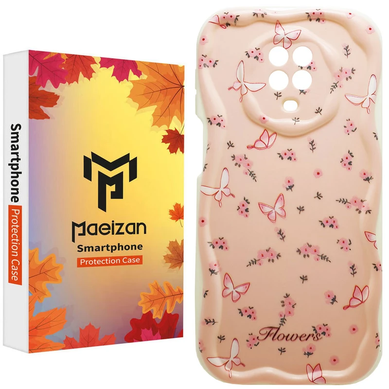 کاور پاییزان مدل Peachy Flowers طرح پروانه ها مناسب برای گوشی موبایل شیائومی Redmi Note 9s / Note 9Pro / Note 9Pro Max