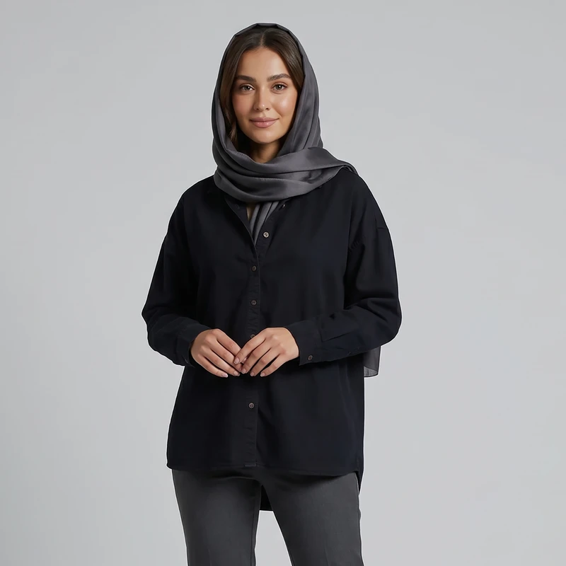 شومیز آستین بلند یقه برگردان زنانه ایکس ساید مدل S6BL03Z8