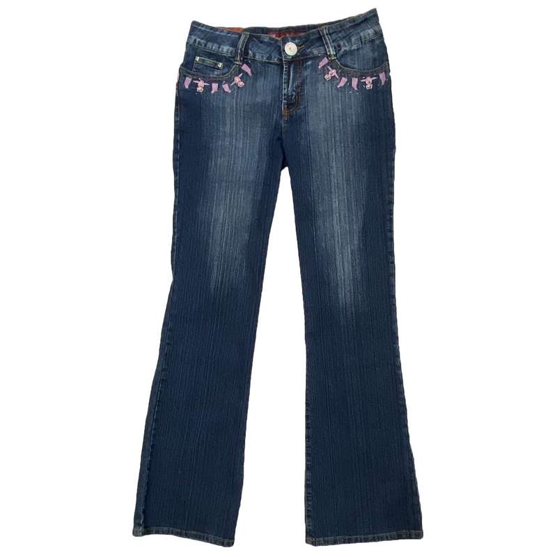 شلوار جین زنانه مدل گلدوزی