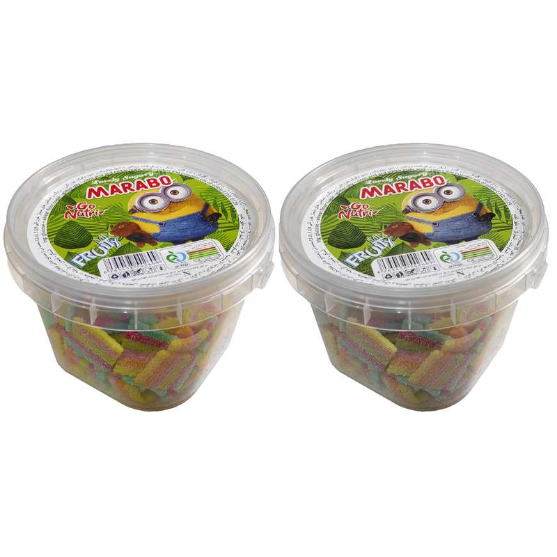 پاستیل شکری ترش میوه ای نواری مارابو - 180 گرم بسته 2 عددی