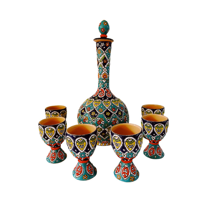 ست 7 تکه تنگ و جام میناکاری کد 599