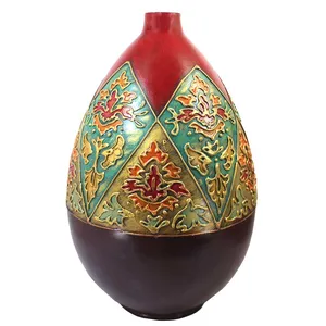 گلدان سفالی طرح دکوری مدل نقش برجسته