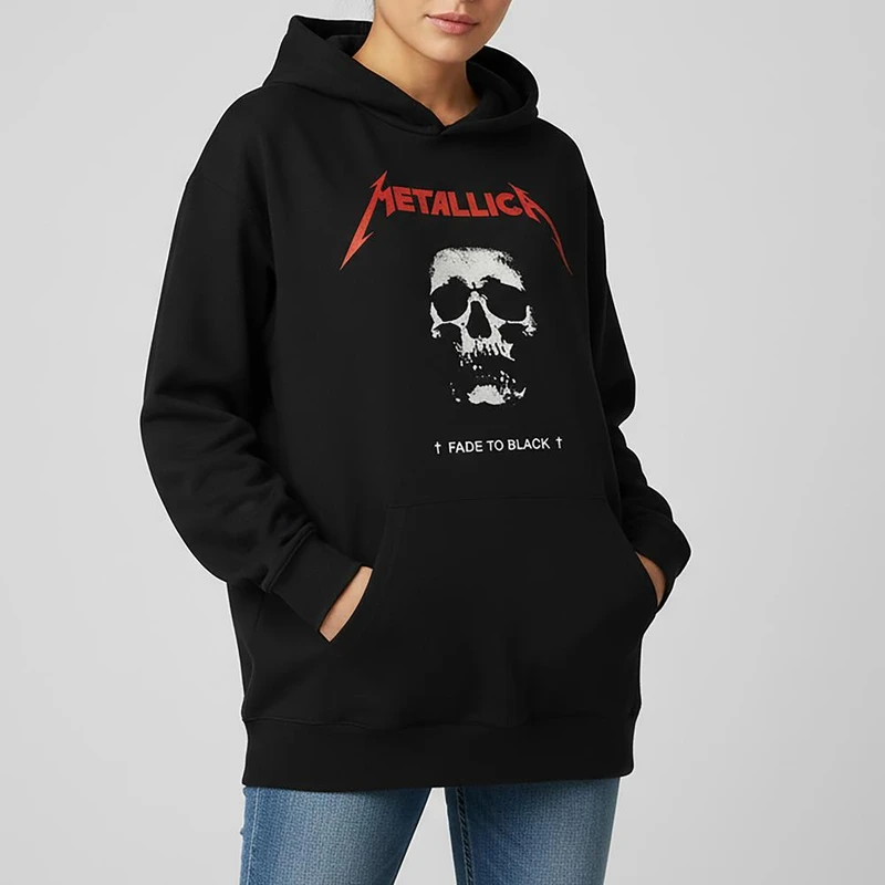 هودی زنانه مدل اسکلت دارک متالیکا