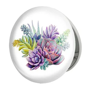 آینه جیبی خندالو طرح کاکتوس مدل تاشو کد 5305 